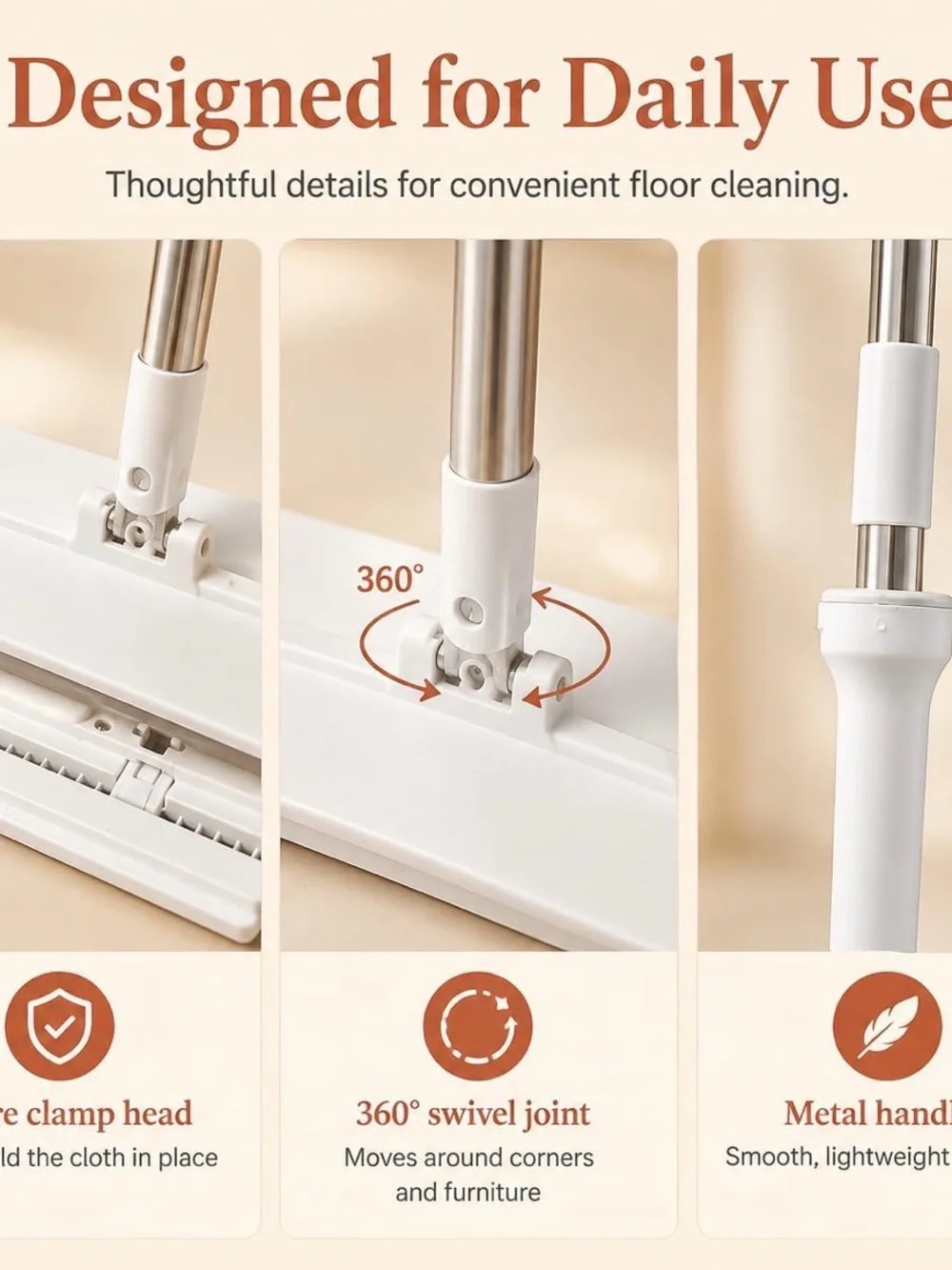 White Floor Spray Mop by